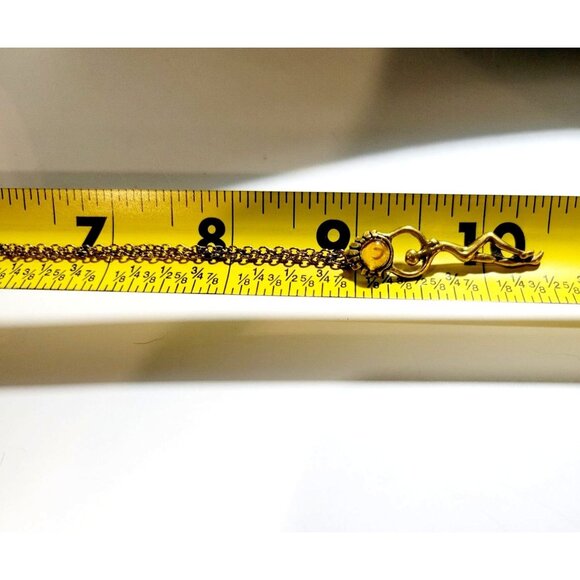 Vintage Sun Dancer Pendant Necklace with Sunstone Crystal 18" Gold Tone Chain - Picture 6 of 6